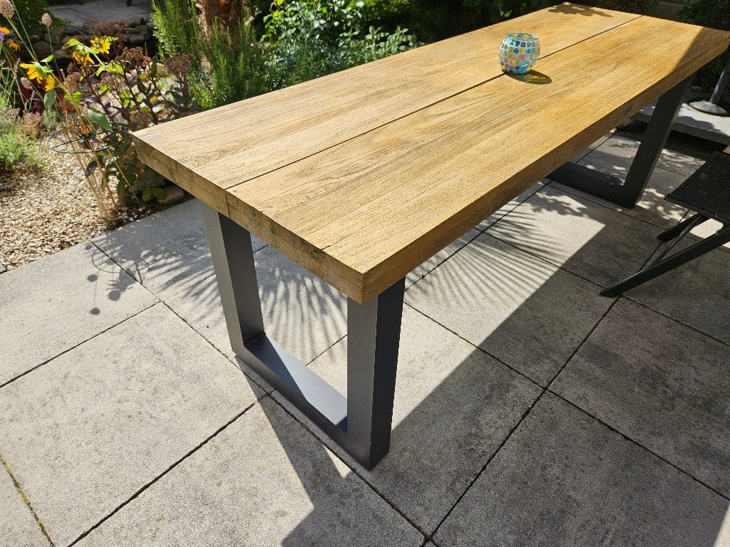 Tuintafel, Ophalen, Gebruikt, Rechthoekig, Teakhout