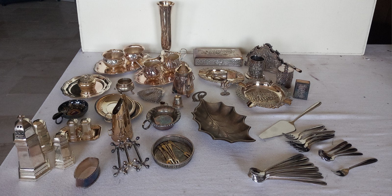Grote collectie verzilverde items en bestek, Ophalen of Verzenden