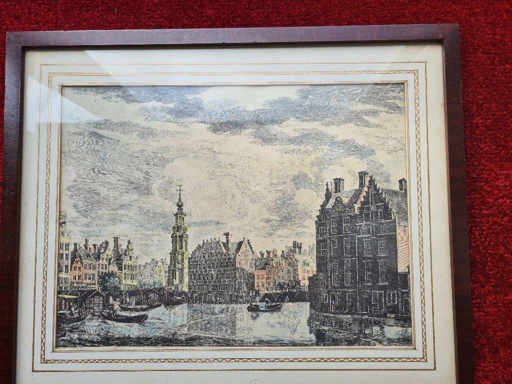 Prent Amsterdam / Amstel, Verzamelen, Ophalen of Verzenden, Voor 1940, Gebruikt, Overige onderwerpen