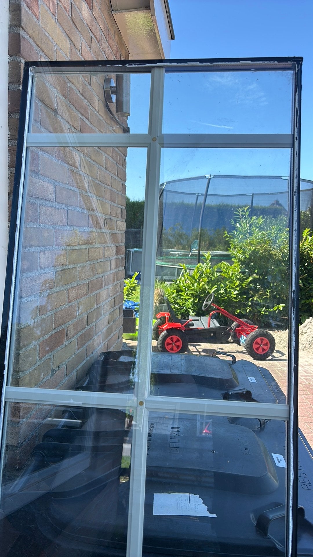 Dubbelglas met kruis gratis, Ophalen of Verzenden, Zo goed als nieuw, Gevelraam of Ruit, Dubbelglas