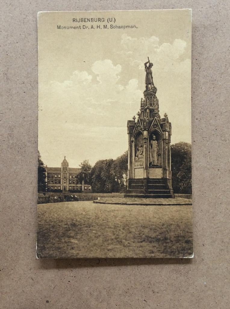 Rijsenburg, Monument Dr AHM Schaepman, Ophalen of Verzenden, 1940 tot 1960, Ongelopen, Utrecht