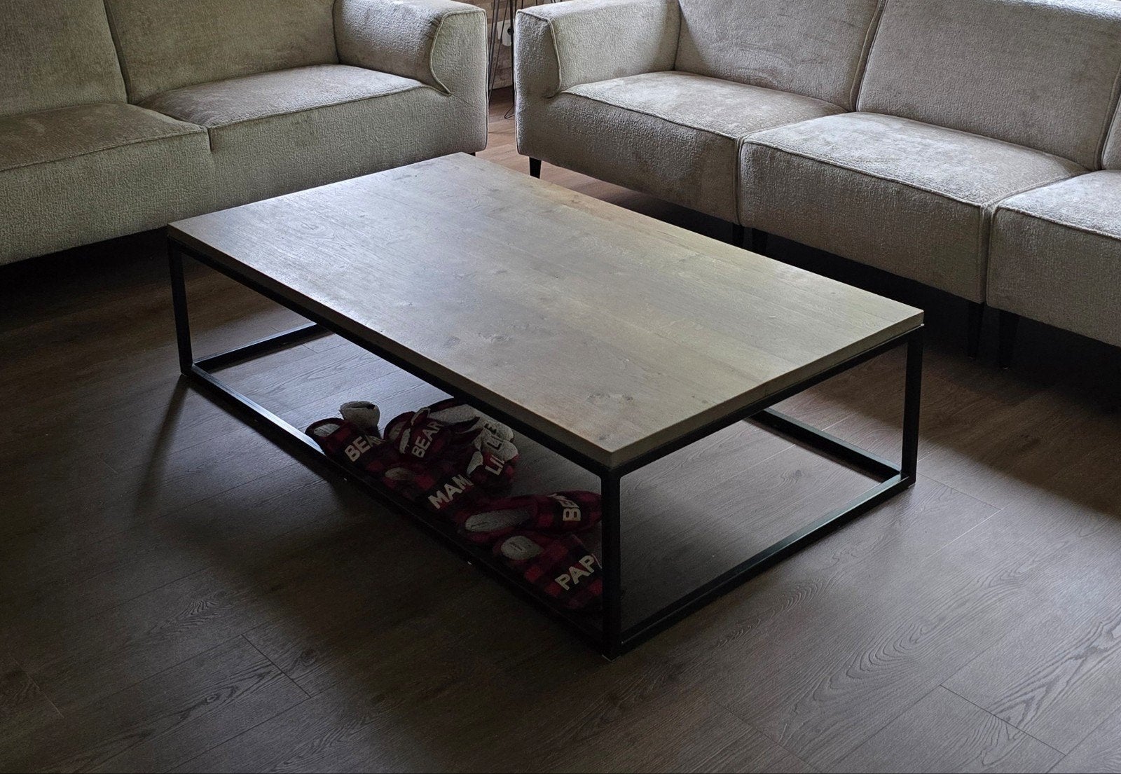 Salontafel, vergrijsde look, 160x90 cm, gebruikt, Overige houtsoorten, Gebruikt, 150 tot 200 cm, Rechthoekig