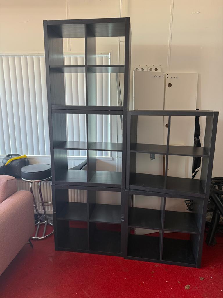 5x IKEA Kallax vakkenkast zwart 2x2 vaks – opbergkast, Ophalen, Gebruikt
