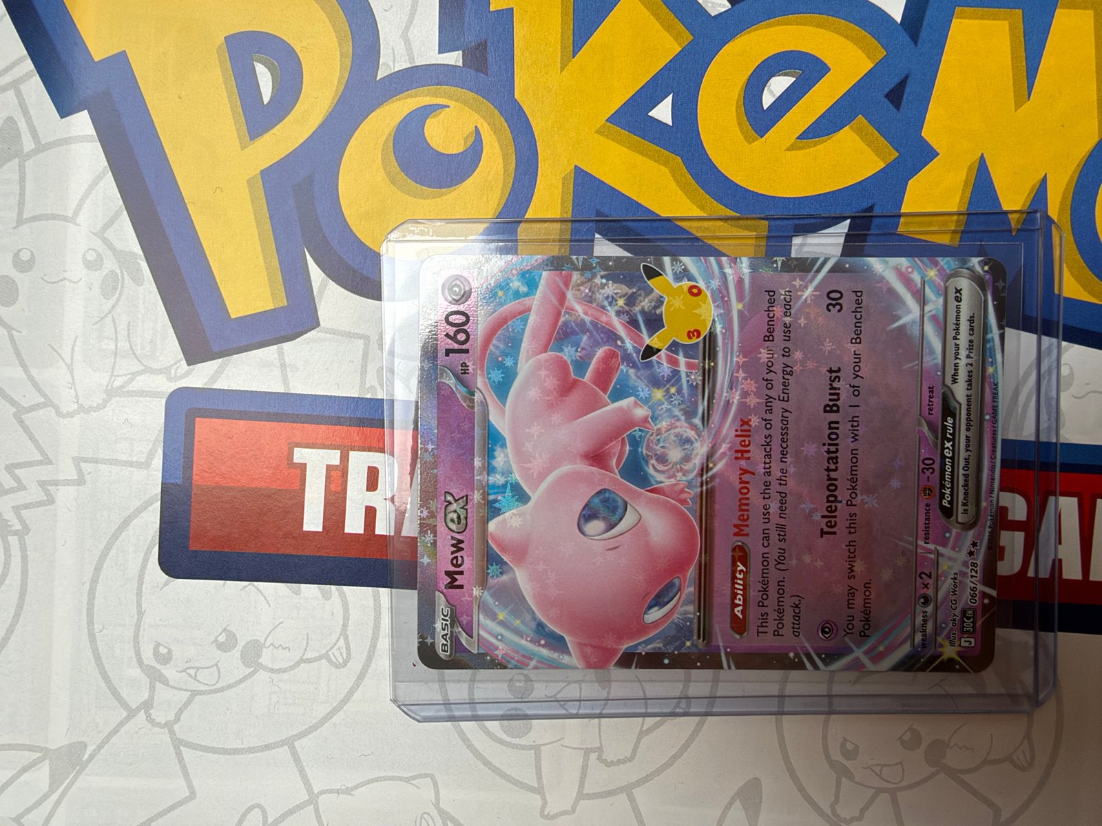 Mew ex Pokémon kaart (Celebrations set) 066/128, Ophalen of Verzenden, Nieuw, Losse kaart, Foil