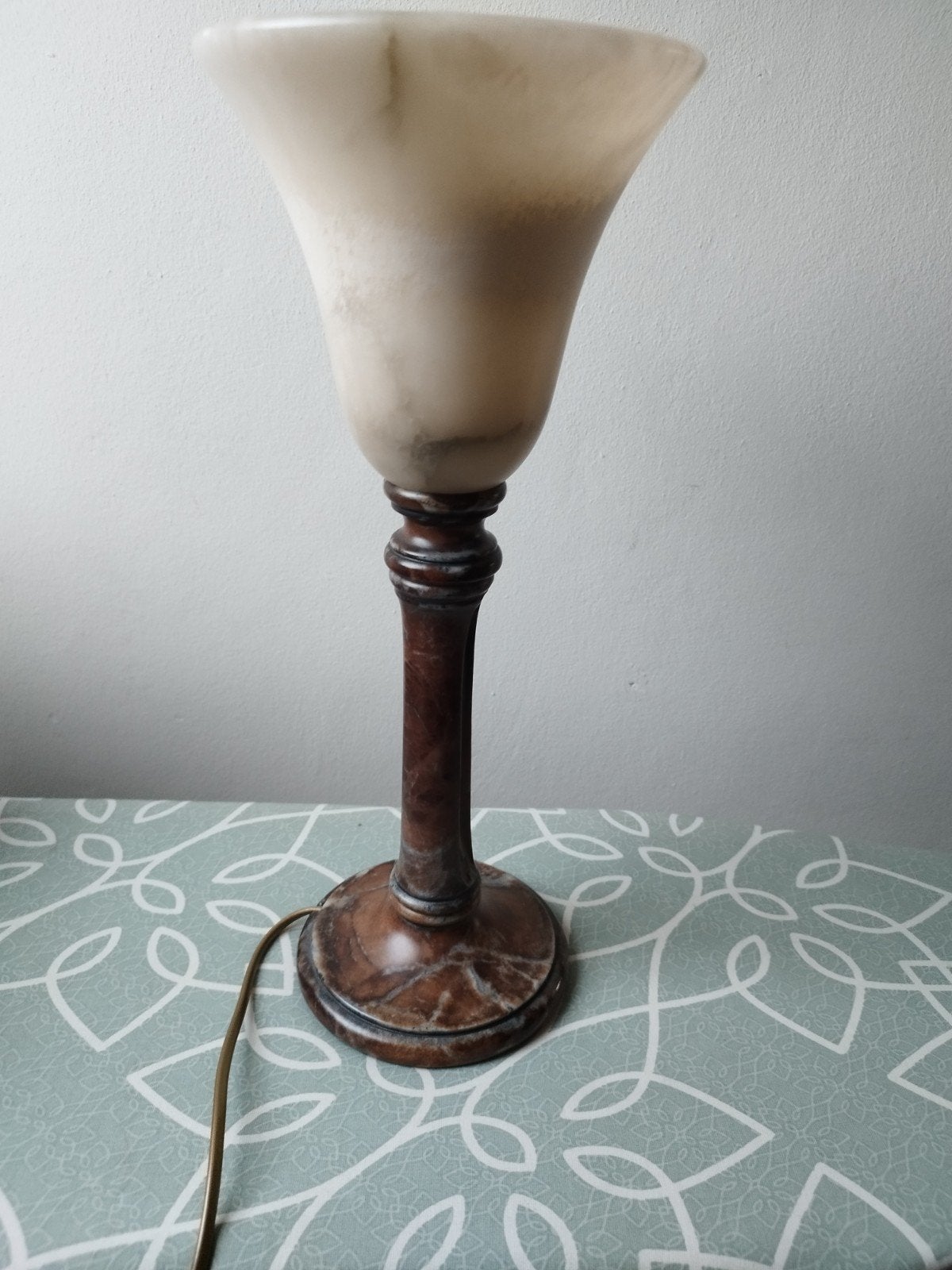Vintage Marmeren Tafellamp - Elegante Sfeerverlichting, Ophalen of Verzenden
