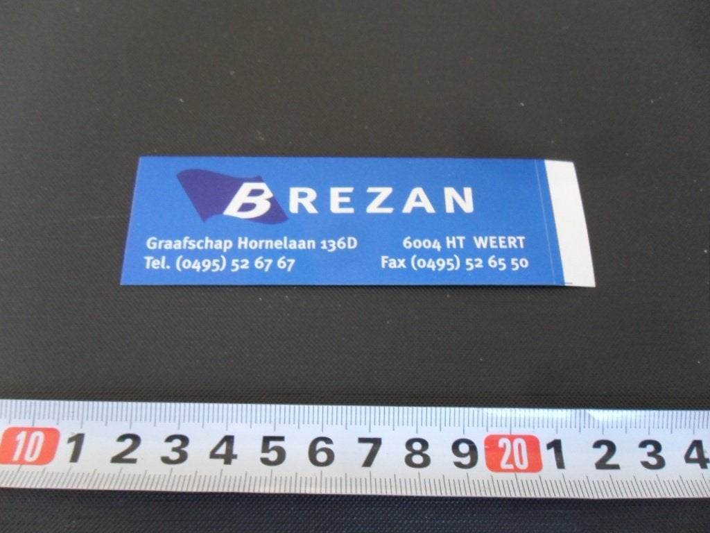 sticker weert BREZAN graafschap hornelaan 136d, Ophalen, Zo goed als nieuw