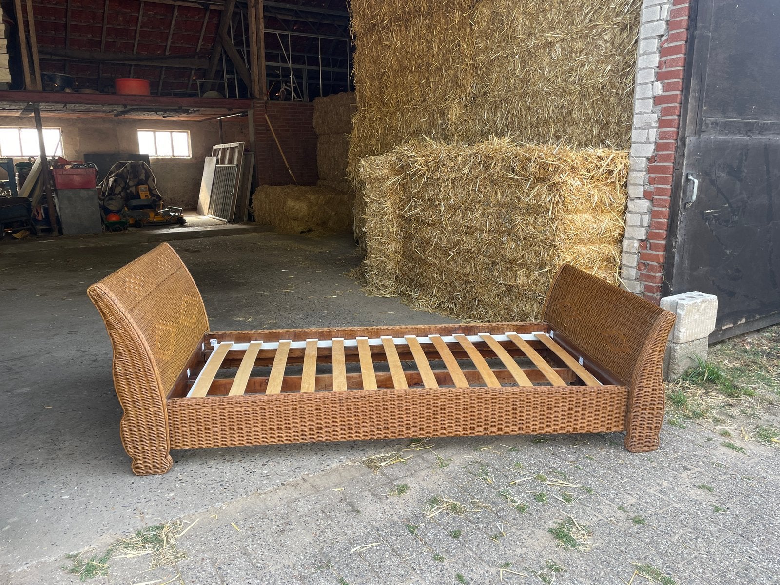 Rotan bed, Ophalen, Overige materialen, Gebruikt, 90 cm