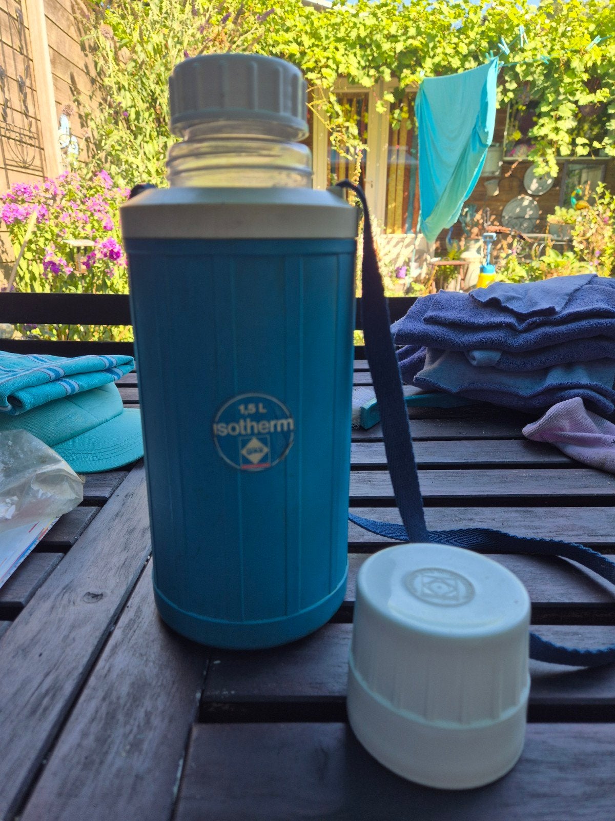 Vintage Isotherm Camping Gaz 1.5L Thermosfles, Ophalen of Verzenden, Gebruikt