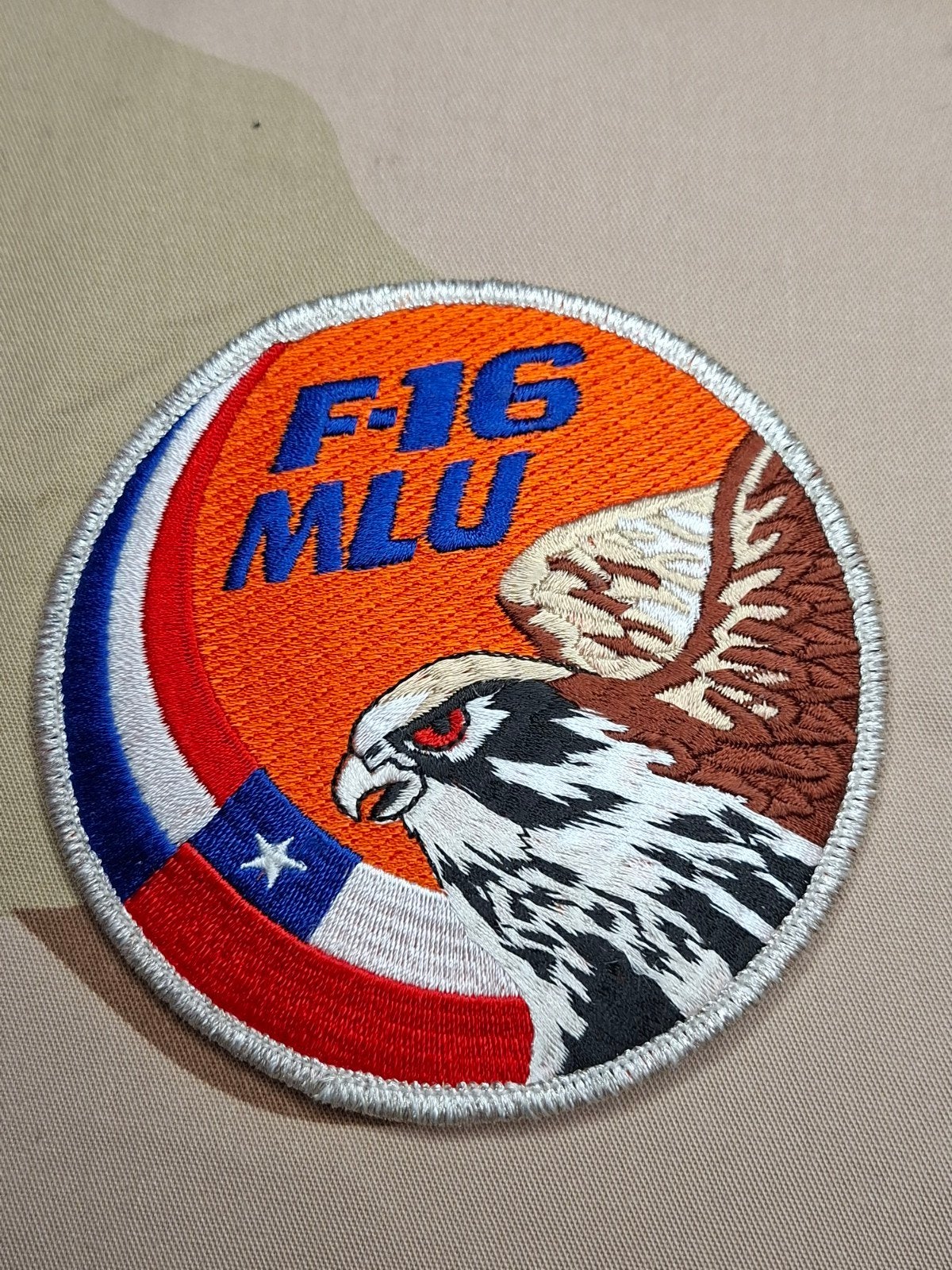 Patch Fuerza Aérea de Chile F-16 Mid-Life Update RNLAF, Ophalen of Verzenden, Luchtmacht, Nederland, Embleem of Badge