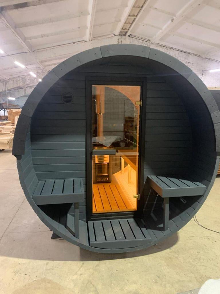 Barrel sauna hout gestookt, Ophalen, Fins of Traditioneel, Sauna Service, Info@saunaservice.nl