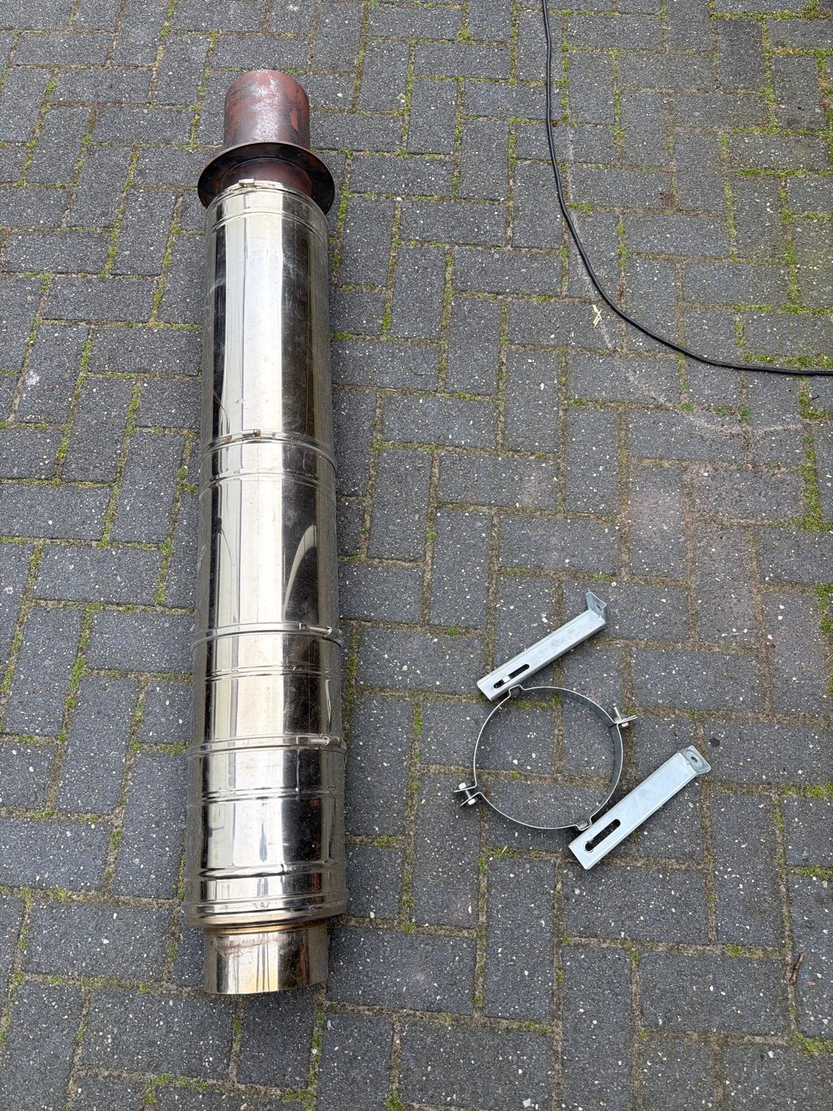 Dubbelwandig RVS rookkanaal 150 mm, Ophalen, Gebruikt, Vrijstaande haard, Houthaard