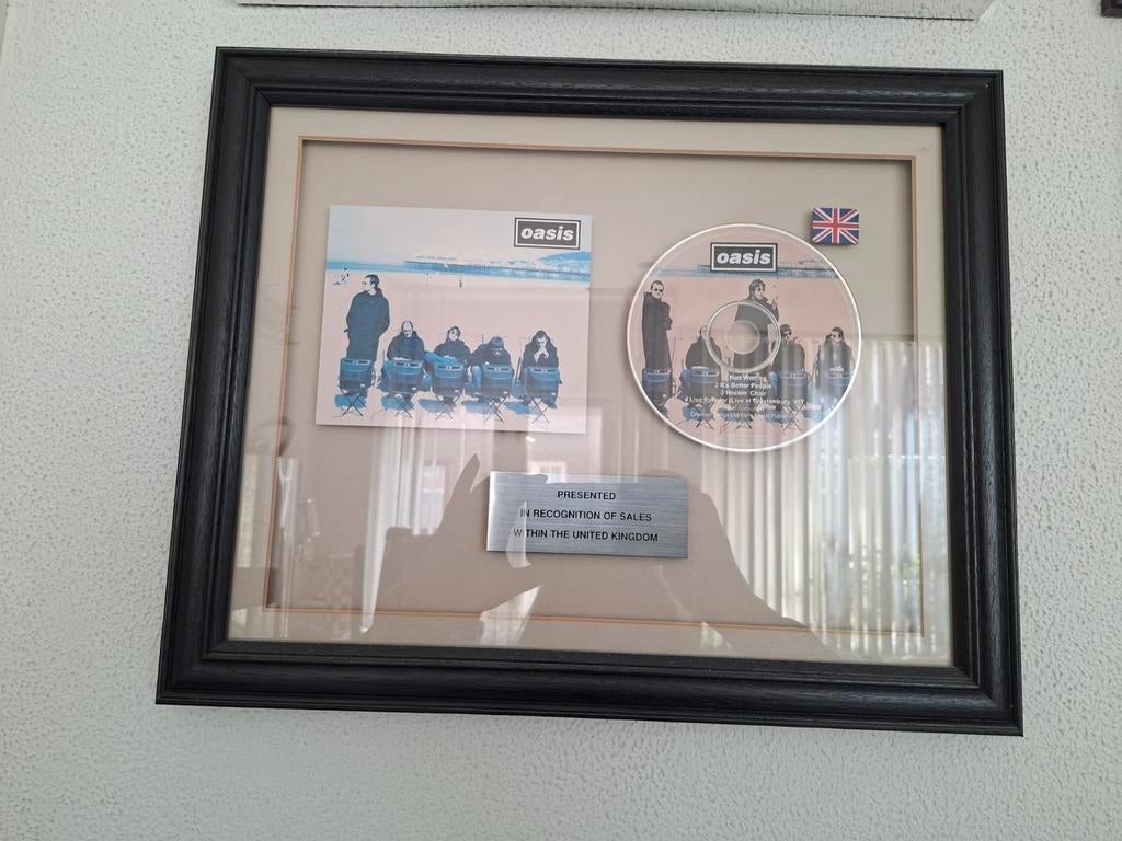 Oasis 'Definitely Maybe' Ingelijste CD en Albumhoes, Ophalen of Verzenden, Zo goed als nieuw