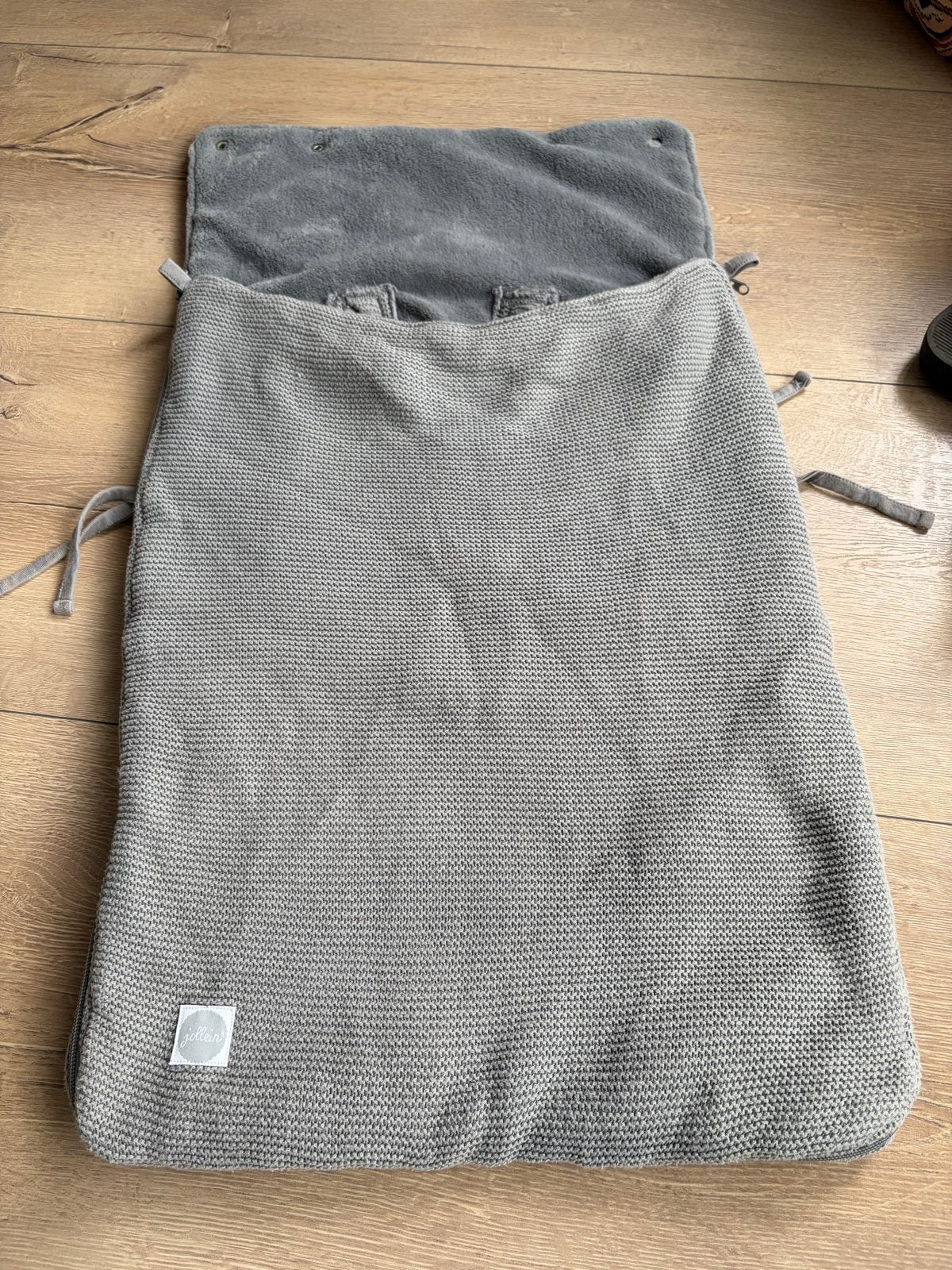 Jollein voetenzak voor autostoel & kinderwagen stone grey, Ophalen of Verzenden, Zo goed als nieuw, 70 tot 85 cm, Overige typen