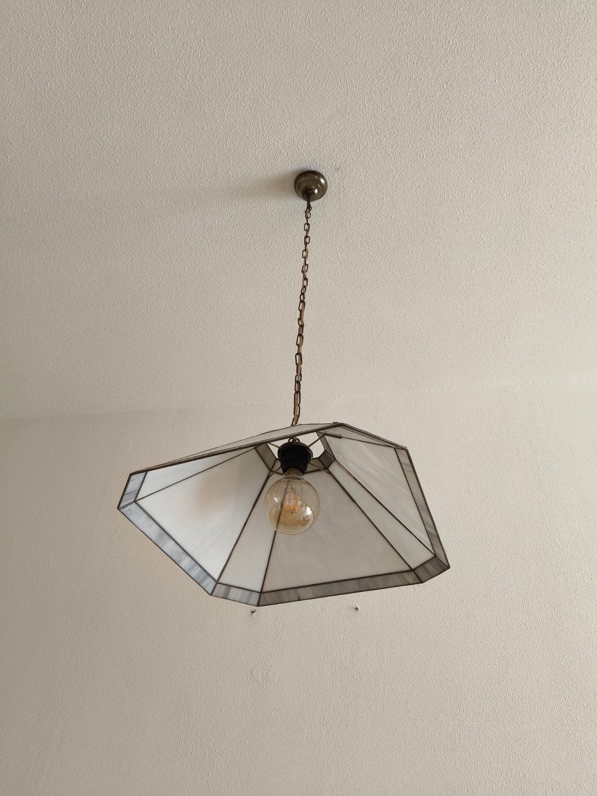 Vintage Tiffany-stijl hanglamp, Tiffany-stijl, Vintage, Kunststof, Gebruikt, E27 (groot)