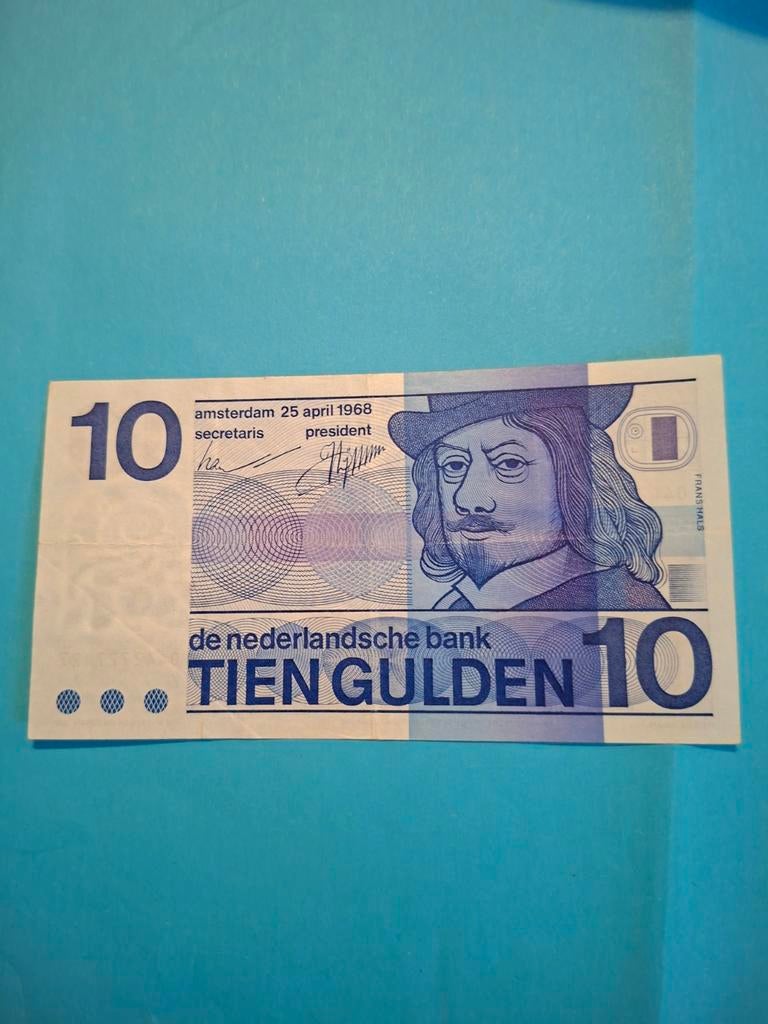 10 gulden Frans Hals Bullseye 1968 in PR-, Postzegels en Munten, Bankbiljetten | Nederland, Ophalen of Verzenden, 10 gulden, Los biljet