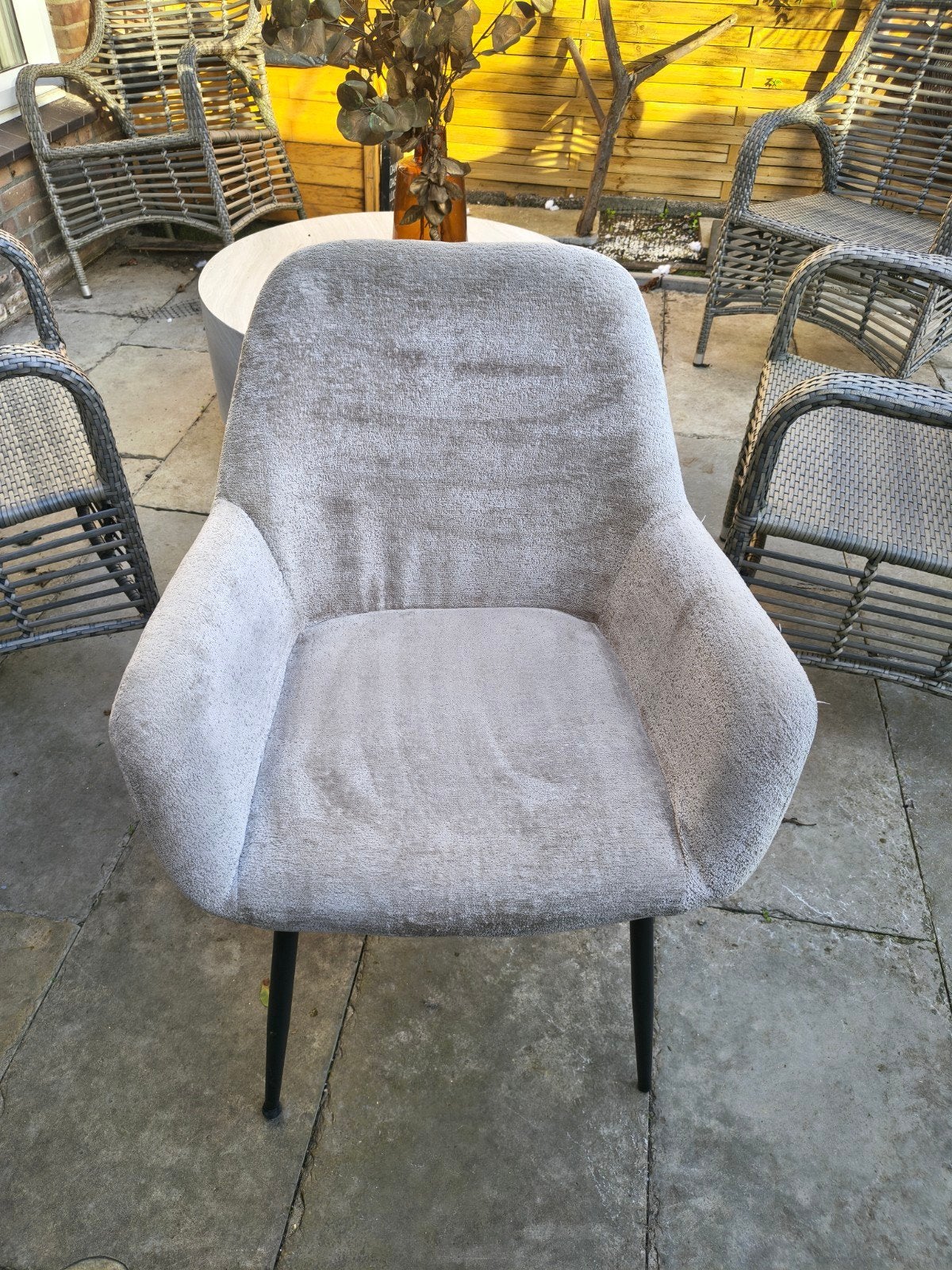 vijf prachtige eetkamerstoelen, Ophalen, Grijs, Stof, Vijf, Zes of meer stoelen