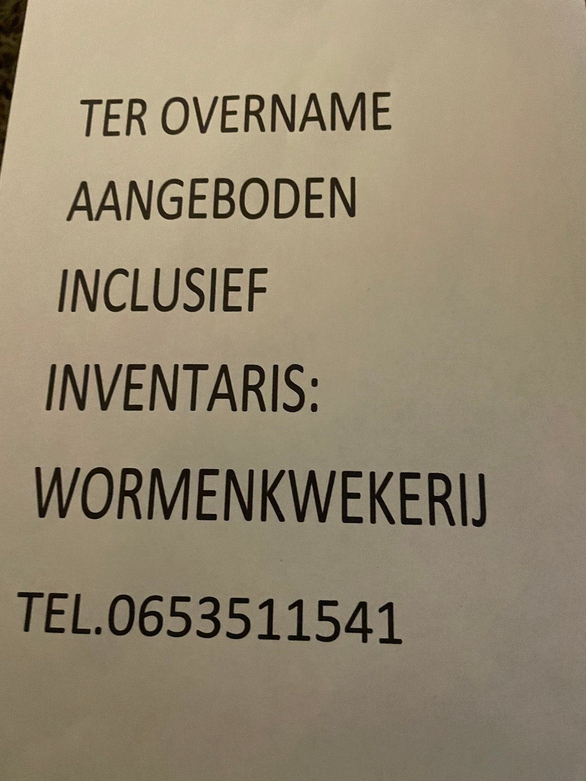 Wormenkwekerij met inventaris, 33 - 40 uur, Overige niveaus, Vanaf 10 jaar, Overige vormen