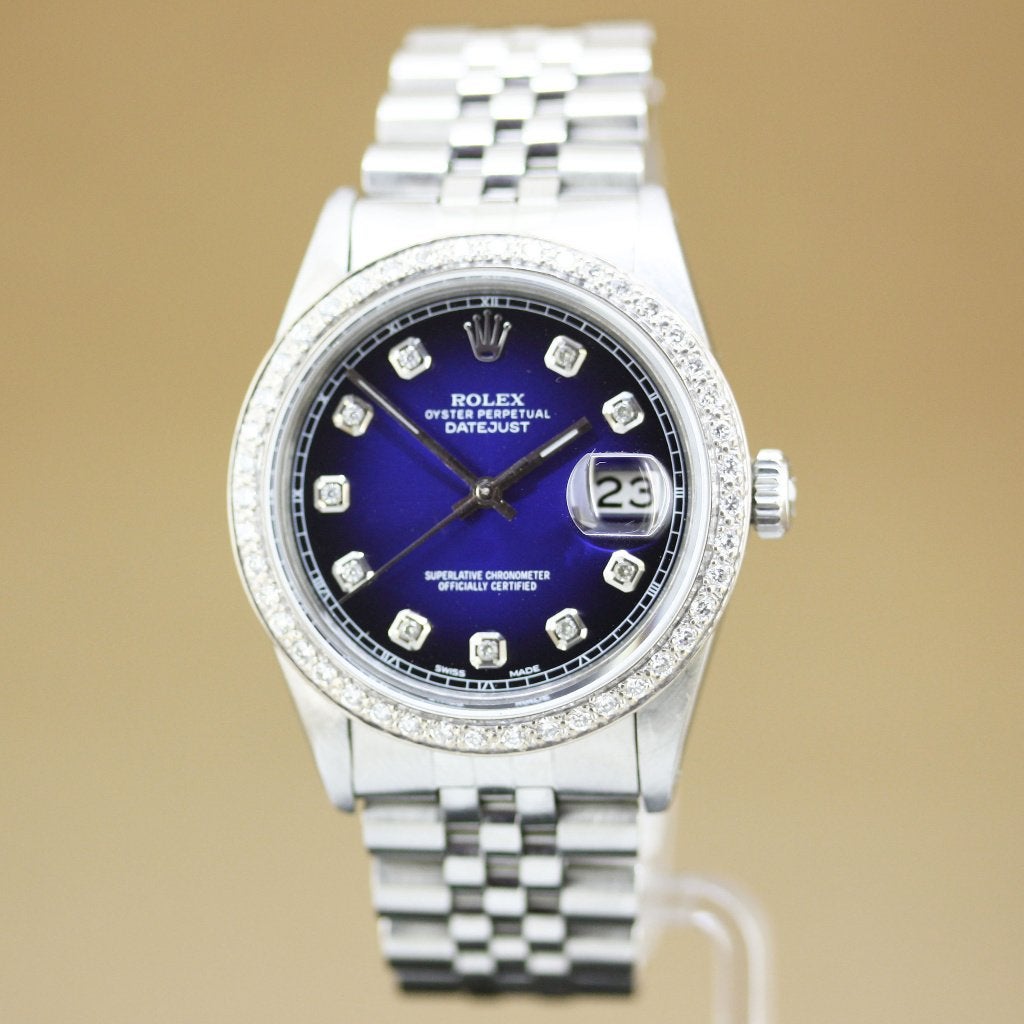 Rolex Datejust 36 16030 Diamonds, Sieraden, Tassen en Uiterlijk, Staal, Gebruikt, Polshorloge, Ophalen of Verzenden