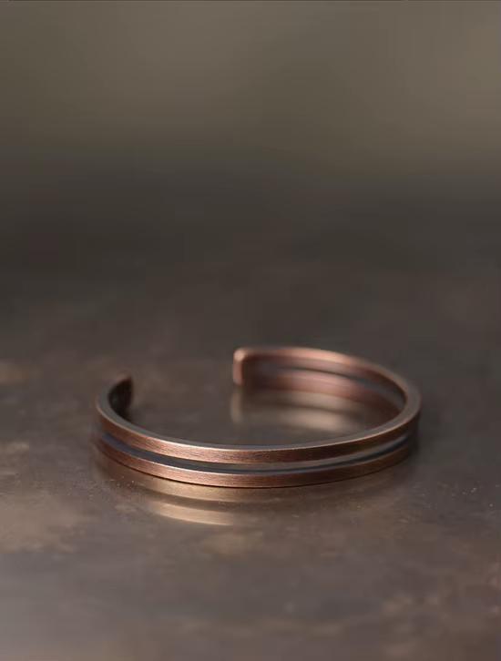 Handgemaakte Koperen Manchet Armband, Verzenden, Nieuw, Overige materialen