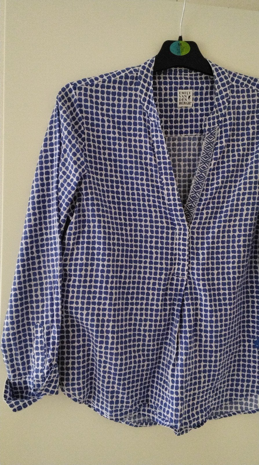 blouse Emily van den Bergh 36 blauw wit, Ophalen of Verzenden, Nieuw, Maat 36 (S), Blauw