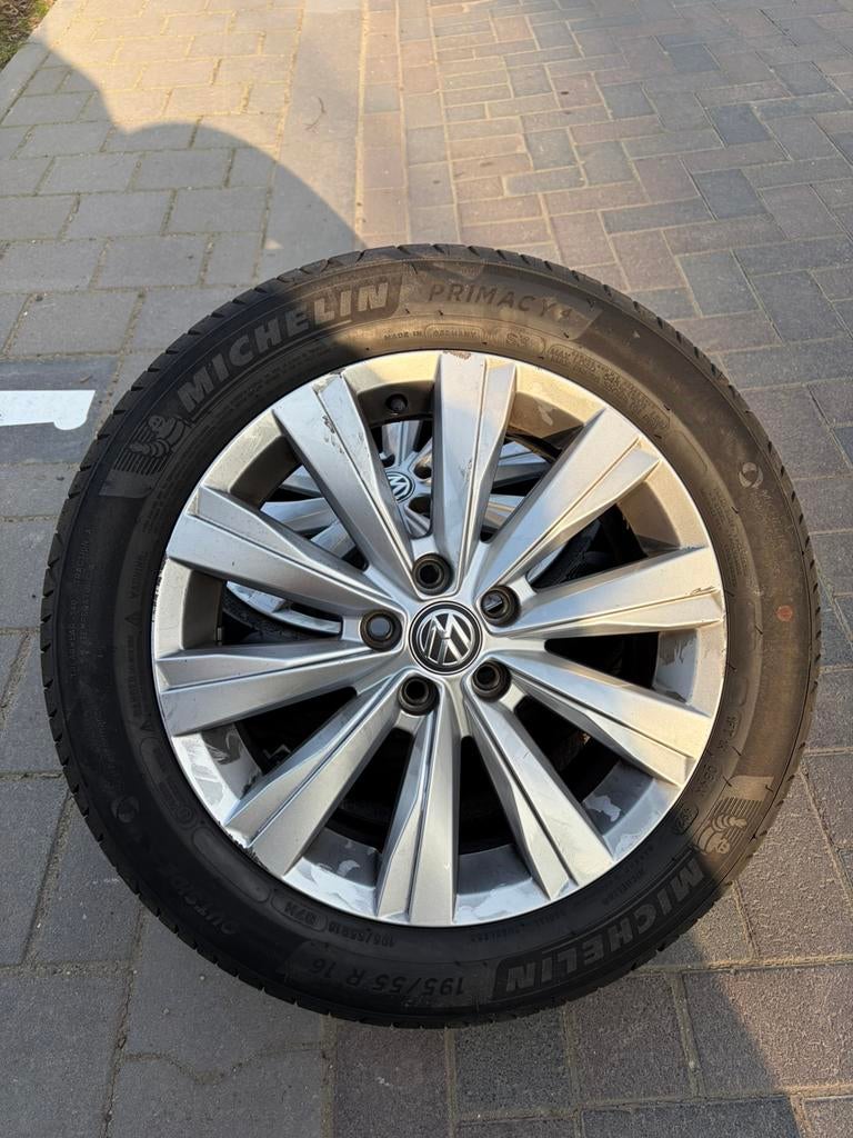 Vw Polo velgen 195/55/R16 met Michelin banden (4 stuks), Gebruikt, 16 inch, Banden en Velgen, Ophalen of Verzenden