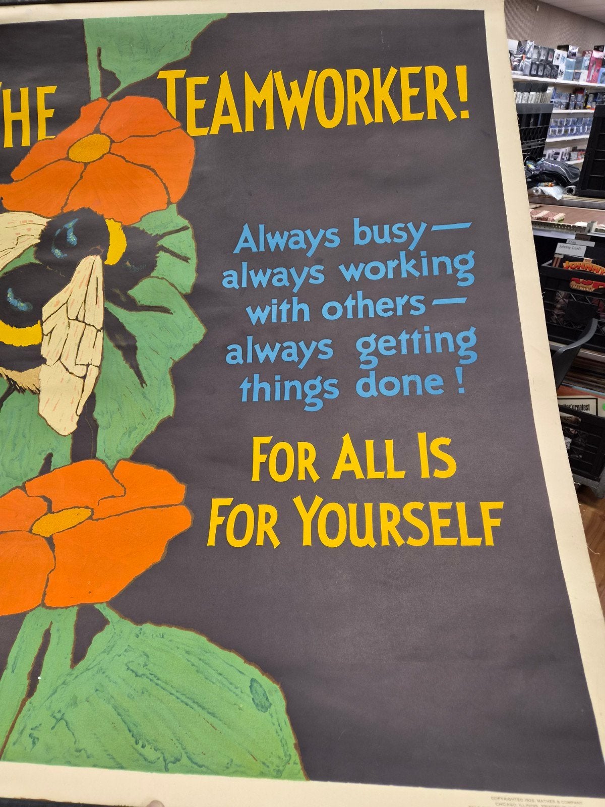 Vintage Motivatie Posters: The Teamworker & Diving for Succe, Ophalen of Verzenden