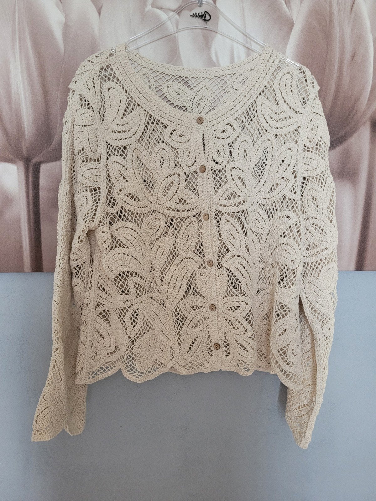 Boheemse style gehaakt vest XL 42/44 nieuw, Verzenden, Nieuw, Maat 42/44 (L), Beige