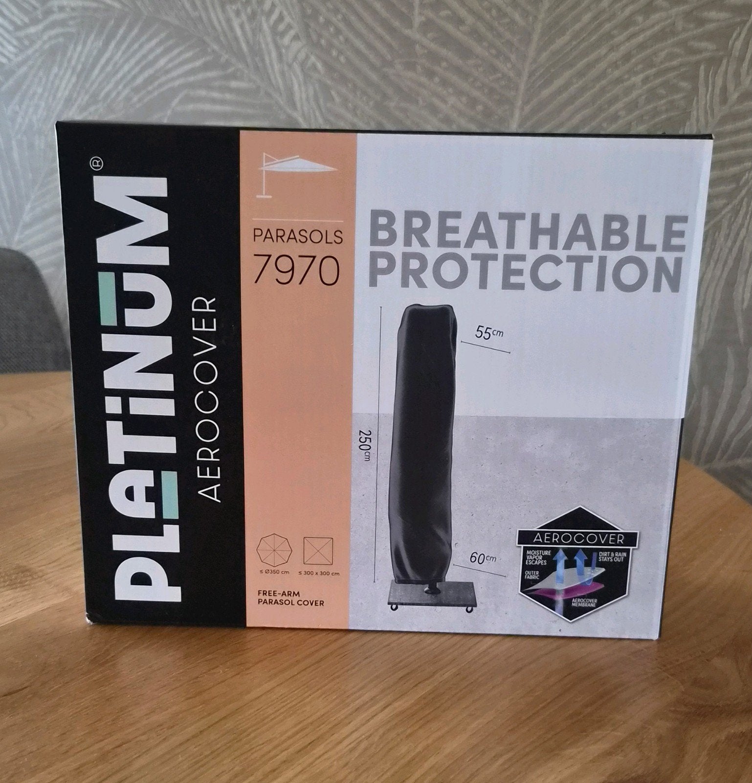 Nieuwe Platinum 7970 Aerocover parasolhoes, Ophalen, Nieuw, Zweefparasol, Waterdicht