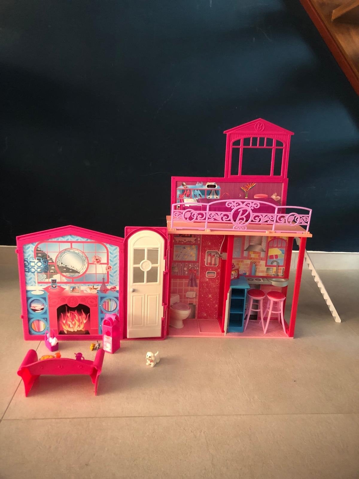 Barbie Draagbaar Droomhuis - Compleet en Opvouwbaar, Ophalen of Verzenden, Gebruikt, Poppenhuis