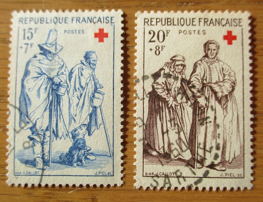 Frankrijk, serie Rode Kruis, 1957, Verzenden, Gestempeld