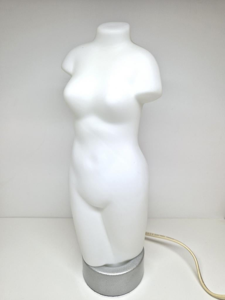 James & Poki Co gematteerd glazen torso tafellamp, 1990, Ophalen of Verzenden, Zo goed als nieuw, Glas, Modern