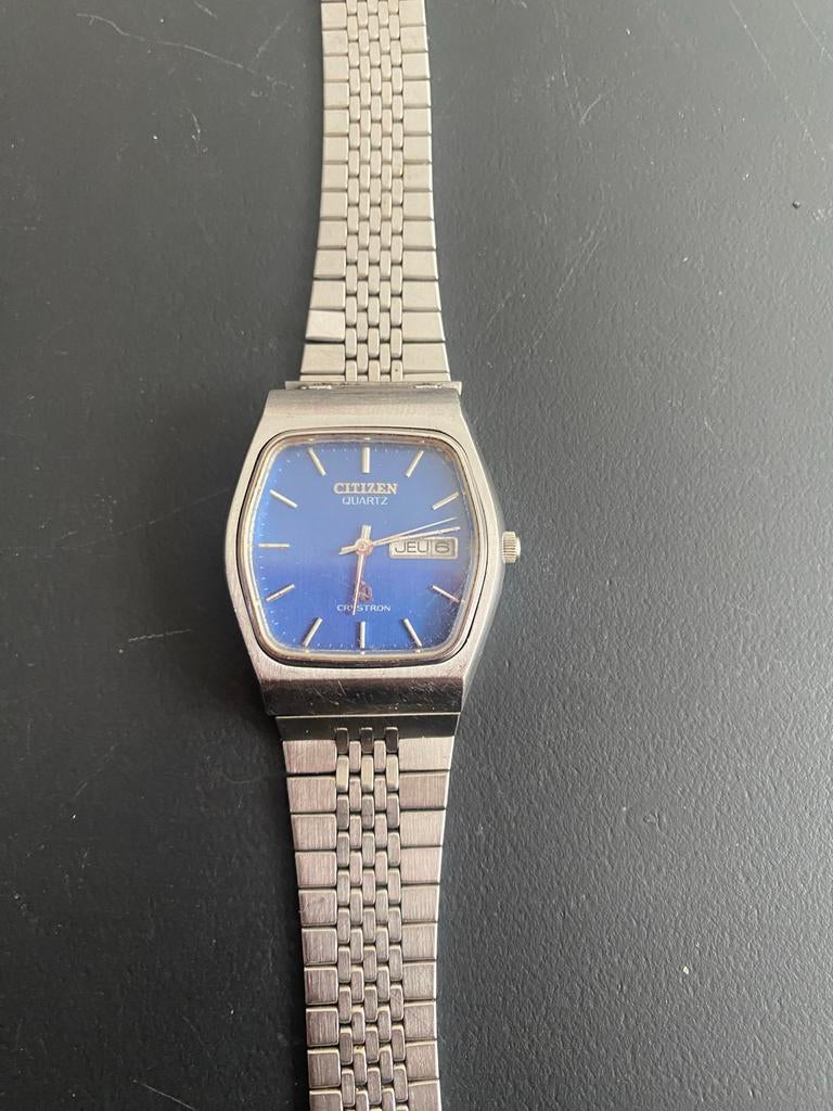 Citizen Crystron Q Horloge Jaren '70-'80, Staal, Met bandje, Polshorloge, Citizen