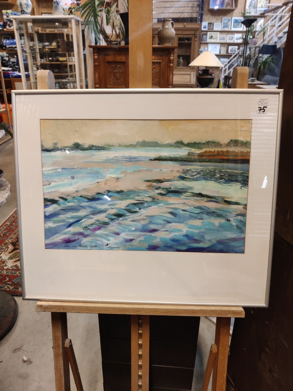Schilderij Loes ten Brink 2003 - Avond op de Waal, Antiek en Kunst, Ophalen