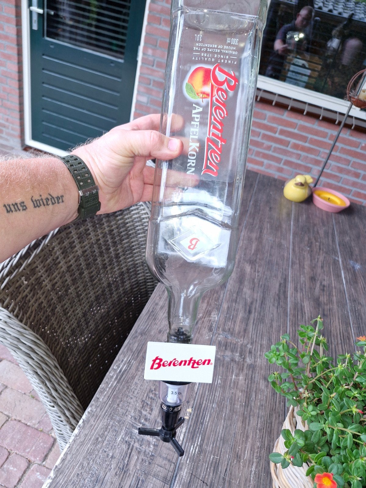 3 ltr fles Berentzen Apfelkorn, Ophalen of Verzenden, Zo goed als nieuw