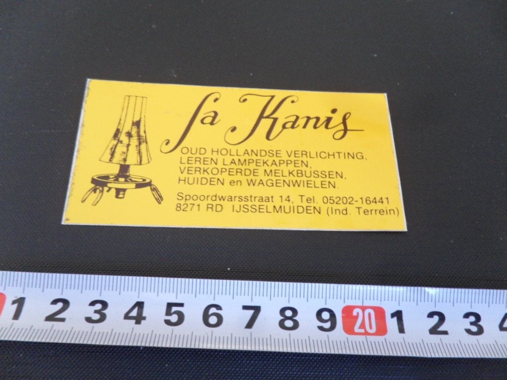sticker ijsselmuiden fa kanis oud hollandse verlichting huid, Verzamelen, Ophalen, Zo goed als nieuw