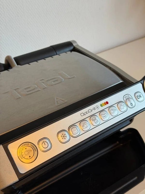 Tefal OptiGrill+ Contactgrill met Automatische Sensor, Ophalen of Verzenden, Uitneembare platen, Zo goed als nieuw
