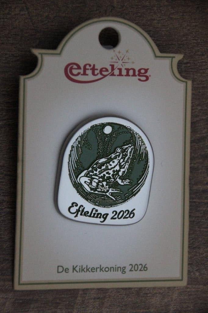 efteling pin  jaar pin 2026 kikkerkoning, Ophalen of Verzenden, Zo goed als nieuw, Button of Speldje