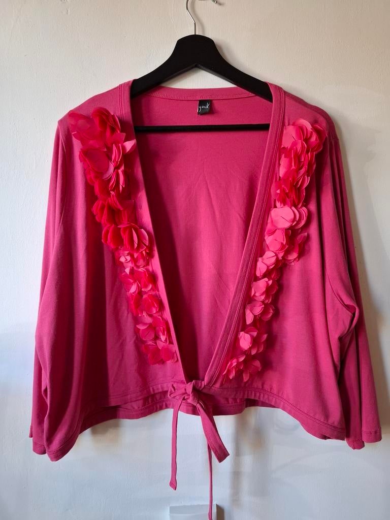 Fuchsiaroze bolero van Yoek - Maat XXL/54,56, Yoek, Maat 46/48 (XL) of groter, Ophalen of Verzenden, Zo goed als nieuw
