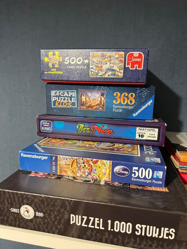 Leuke puzzels en een spel, Ophalen of Verzenden, 500 t/m 1500 stukjes, Zo goed als nieuw, Legpuzzel