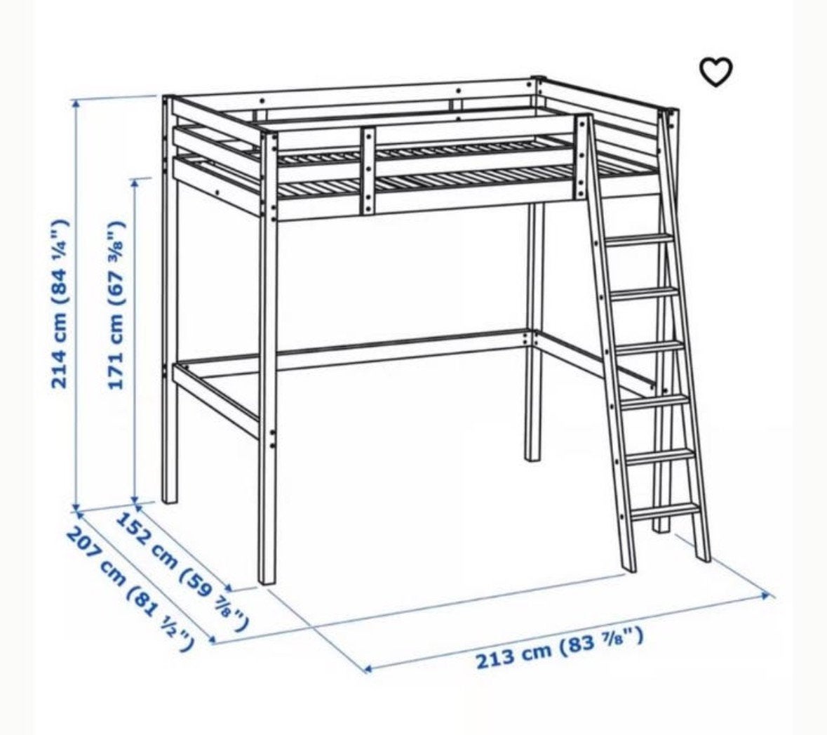Hoogslaper ikea, Ophalen, Gebruikt, Eenpersoons, 90 cm