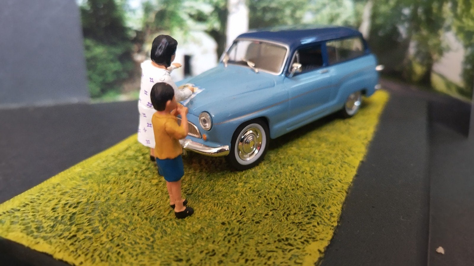 Simca P60 Ranch 1:43 Altaya La Route Bleue RN7 Diorama Pol, Overige merken, Auto, Verzenden, .