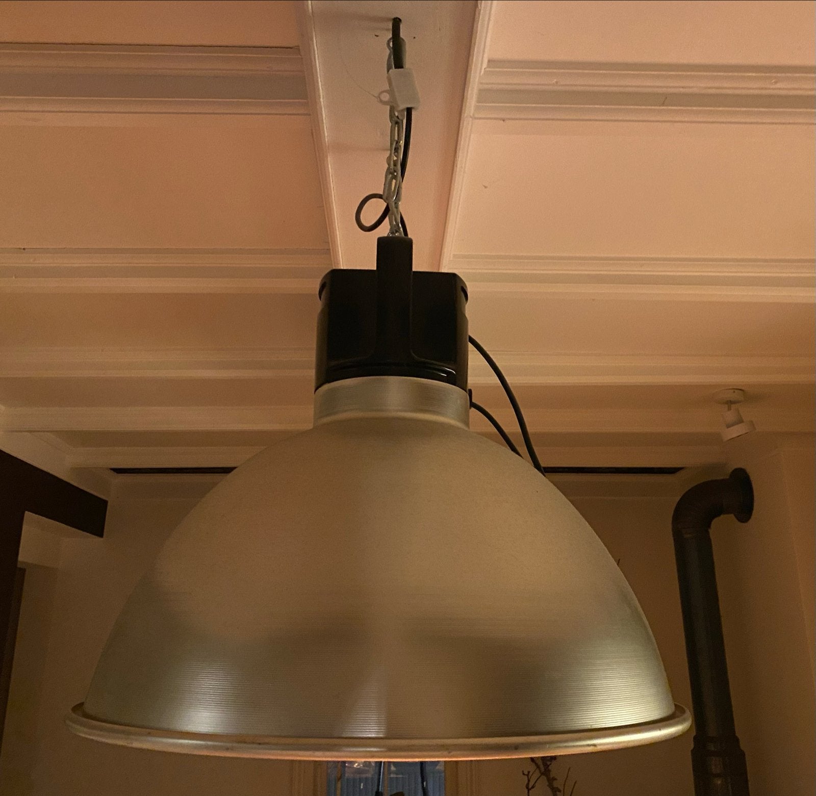 3x Philips Industriële Fabriekslampen - Aluminium/Zwart, Huis en Inrichting, Lampen | Hanglampen, Ophalen, Gebruikt, E27 (groot)