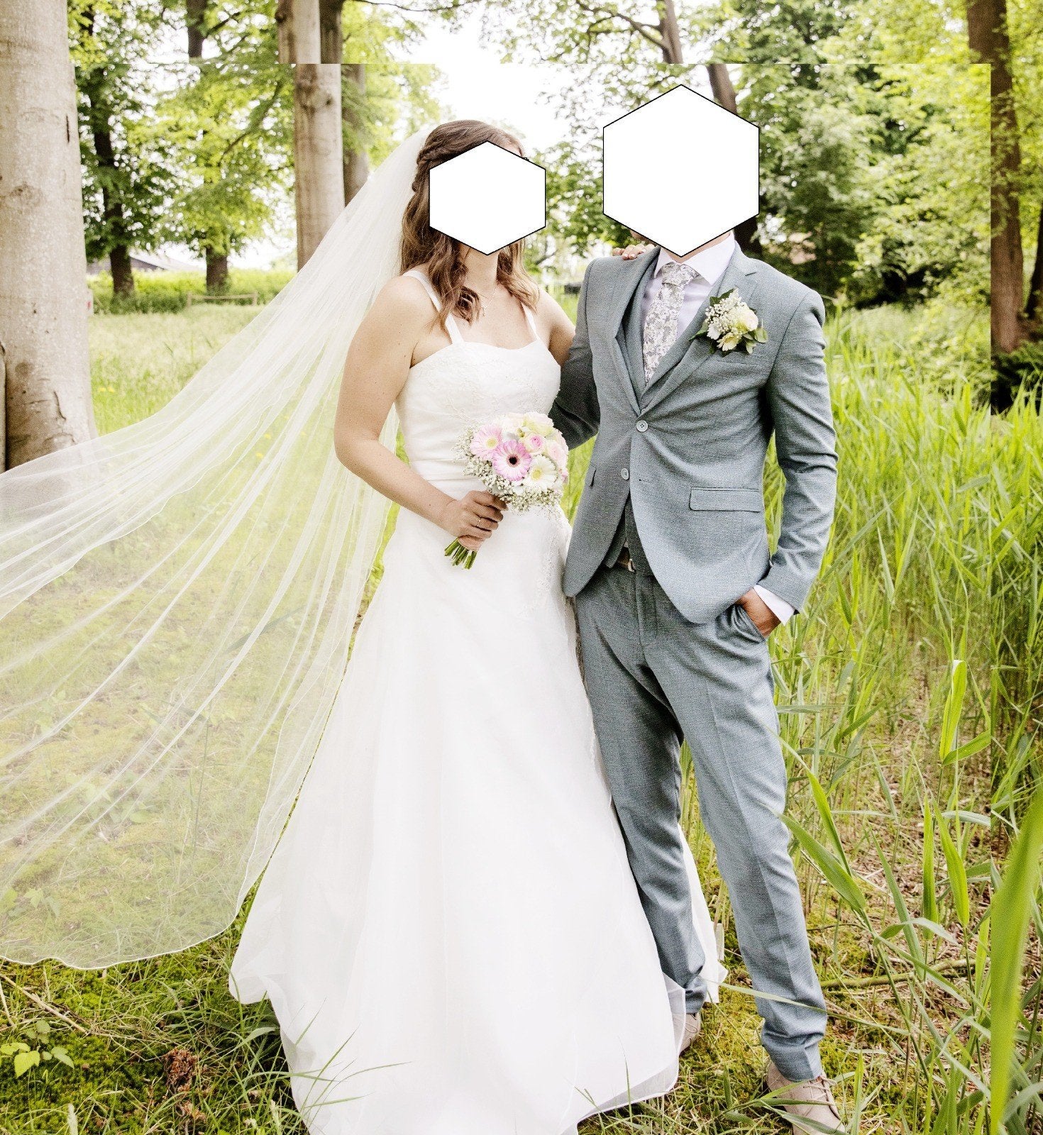 Witte trouwjurk, Ophalen, Gedragen, Wit, Trouwjurk