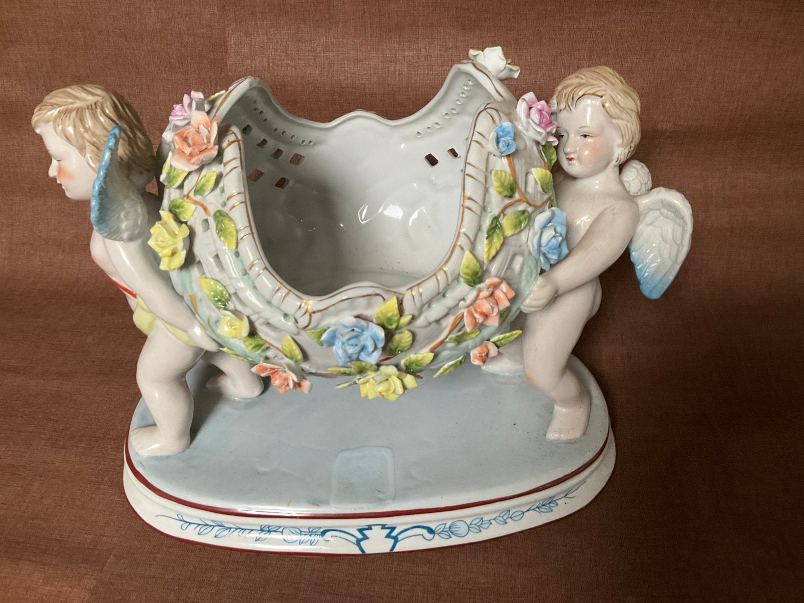 Meissen porcelein, Antieke bloempot met engeltjes, Ophalen of Verzenden