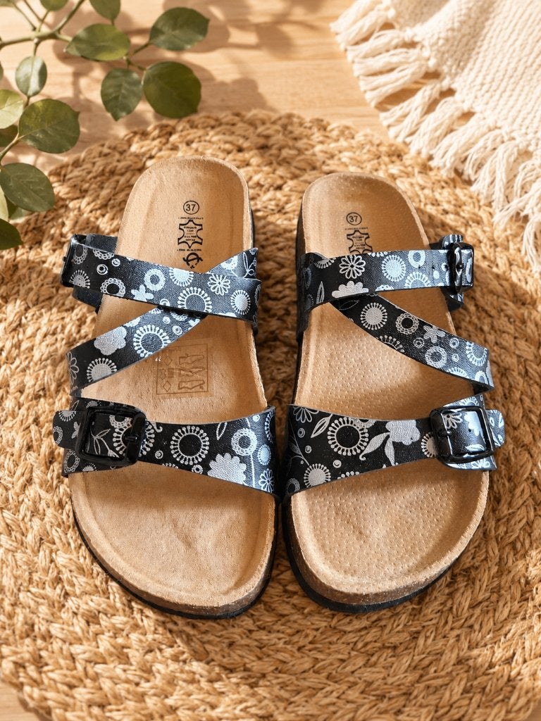 Comfortabele SoftControl slippers  - Maat 37 - Leer, Slippers, SoftControl, Zwart, Nieuw