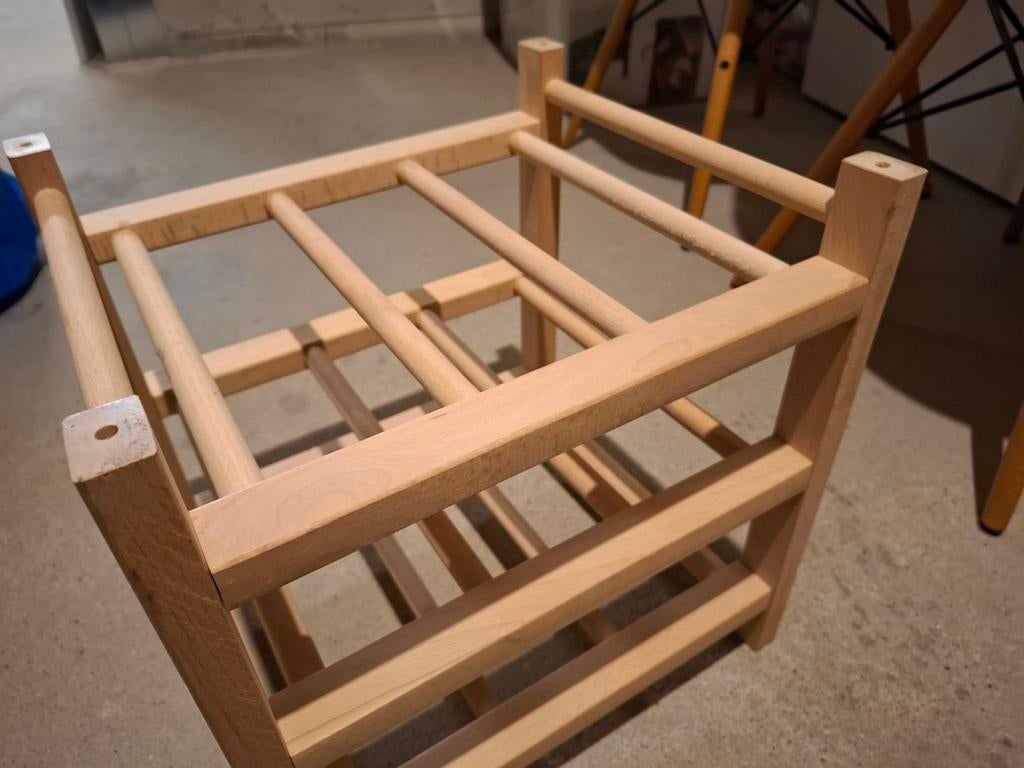 Houten wijnrek voor 9 flessen, Ophalen, Hout, Minder dan 50 cm