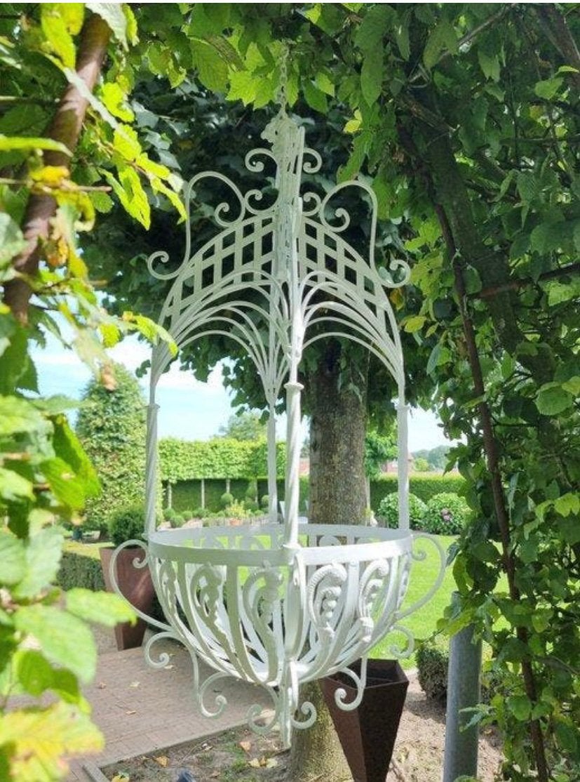 Erg mooi metalen planten bloemen houder, hanger. Blikvanger!, Ophalen, Zo goed als nieuw