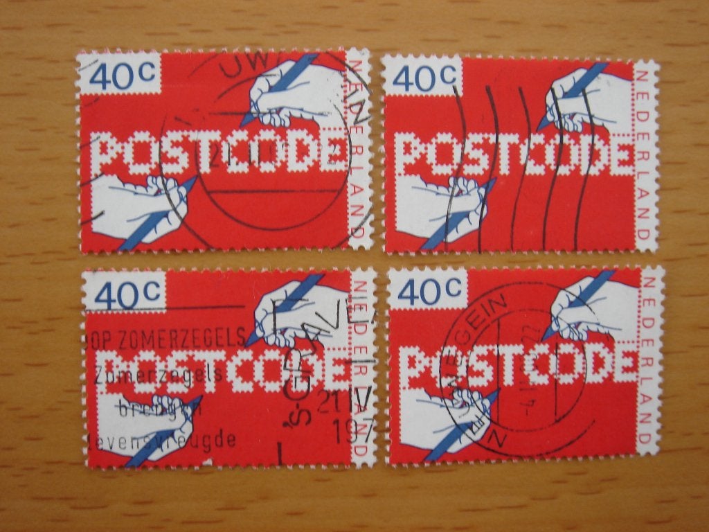 Invoering postcode 4x NVPH 1151      Gestempeld, Postzegels en Munten, Postzegels | Nederland, Ophalen of Verzenden, Na 1940, Gestempeld