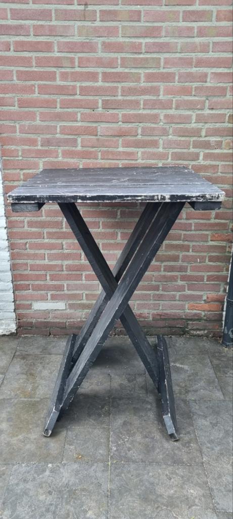 Tuintafel/bartafel inklapbaar massief zwart tenco beits, Ophalen of Verzenden, Gebruikt