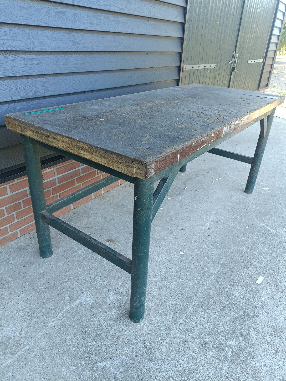 Robuuste werkbank met dik blad., Doe-het-zelf en Verbouw, Werkbanken, Ophalen, Gebruikt, 170 cm of meer